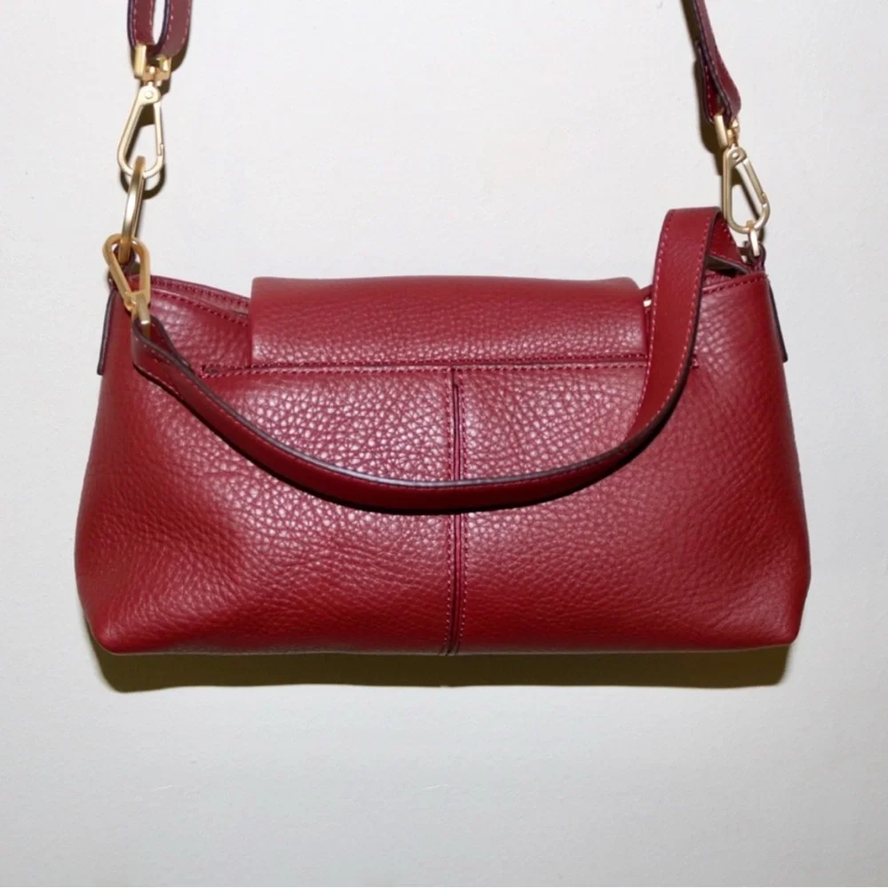 Hammitt Brushed Gold Pebble Leather VIP Satchel in Pomodoro Red - Picture 9 of 15